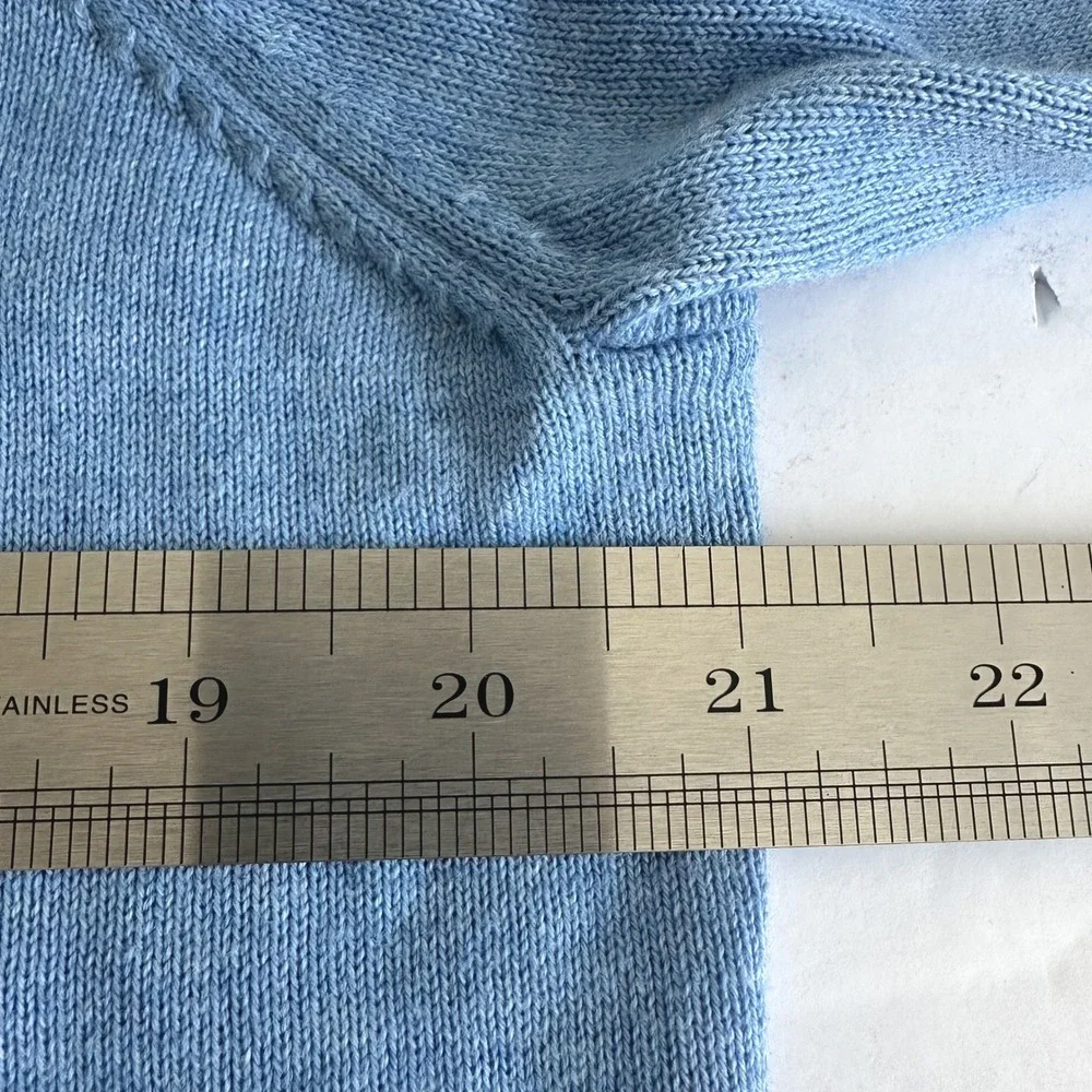 Y2K Old Navy Mens Baby Blue 100% Cotton V-Neck Sweater Sz L Tennis Preppy Office